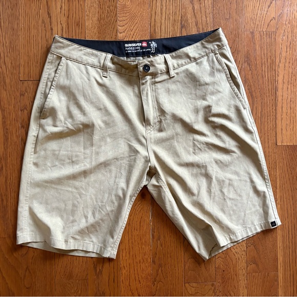 Quiksilver Other - Quicksilver Mens 34 Amphibian Hybrid Shorts Khaki 4 Way Stretch Chino Dry Flight